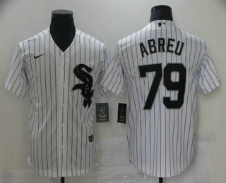Chicago White Sox #79 Jose Abreu White Pinstripe Stitched Cool Base Jersey Chicago White Sox #79 Jose Abreu White Pinstripe Stitched Cool Base Jersey