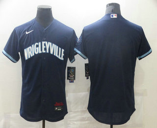 Chicago Cubs Team Navy Blue 2021 City Connect Stitched Flex Base Jersey