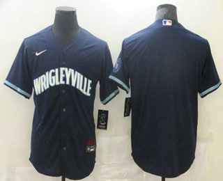 Chicago Cubs Team Navy Blue 2021 City Connect Stitched Cool Base Jersey