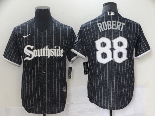 Chicago White Sox #88 Luis Robert Black 2021 City Connect Stitched Cool Base Jersey