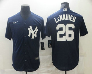New York Yankees #26 DJ LeMahieu Navy Blue White Number Stitched Cool Base Jersey New York Yankees #26 DJ LeMahieu Navy Blue White Number Stitched Cool Base Jersey
