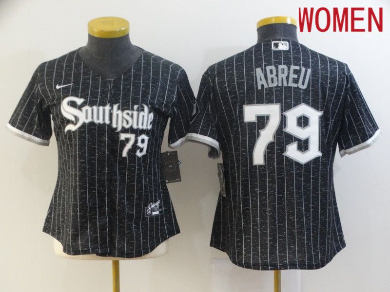 Women's Chicago White Sox 79 Abreu City Edition Black Game 2021 Jerseys Women's Chicago White Sox 79 Abreu City Edition Black Game 2021 Jerseys