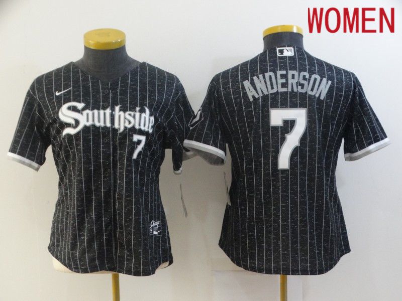 Women's Chicago White Sox 7 Anderson City Edition Black Game 2021 Jerseys Women's Chicago White Sox 7 Anderson City Edition Black Game 2021 Jerseys