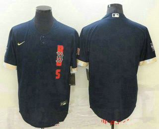 boston red sox Team navy blue 2021 mlb all star stitched cool base jersey