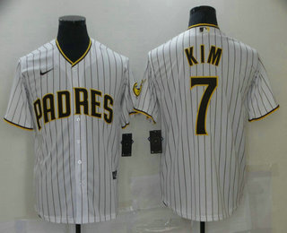 San Diego Padres #7 Ha Seong Kim White Stitched Cool Base Jersey
