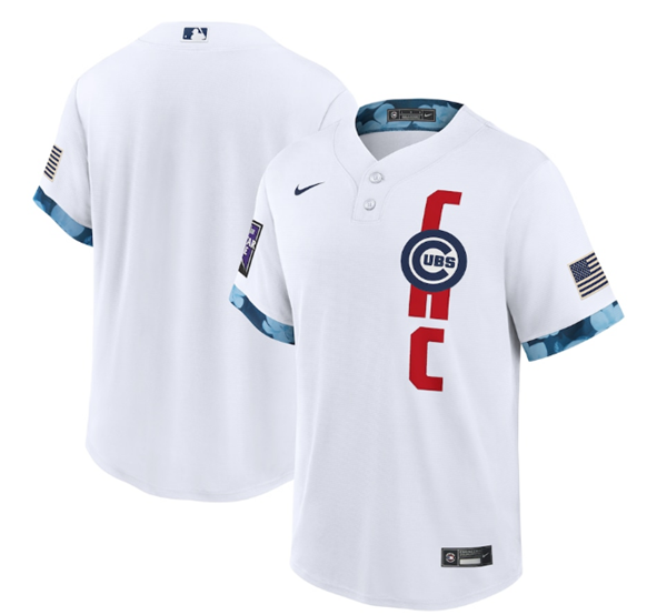 Chicago Cubs Team 2021 White All-Star Cool Base Stitched Jersey