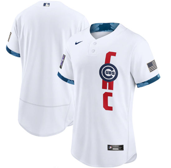 Chicago Cubs Team 2021 White All-Star Flex Base Stitched Jersey
