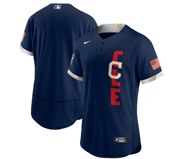 Cleveland Indians Team 2021 Navy All-Star Flex Base Stitched Jersey