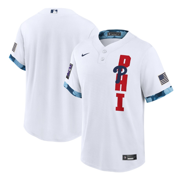 Philadelphia Phillies Team 2021 White All-Star Cool Base Stitched Jersey
