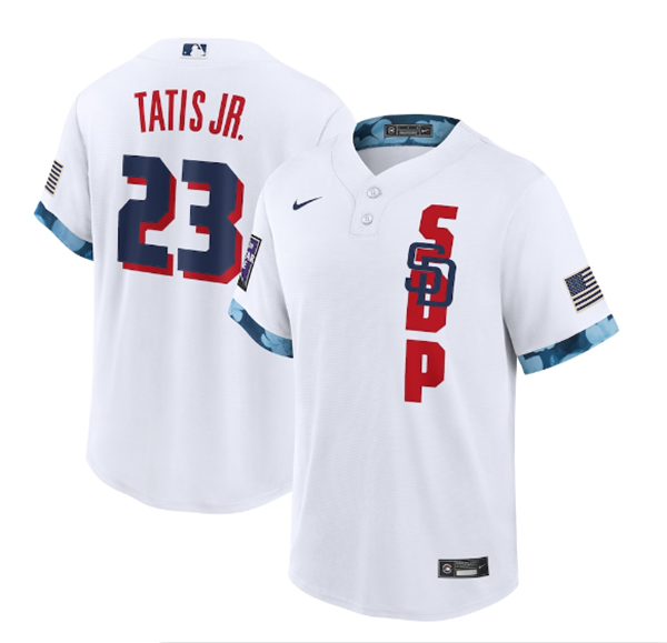 San Diego Padres #23 Fernando Tatis Jr. 2021 White All-Star Cool Base Stitched Jersey