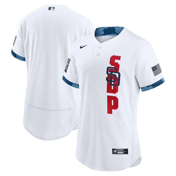 San Diego Padres Team 2021 White All-Star Flex Base Stitched Jersey San Diego Padres Team 2021 White All-Star Flex Base Stitched Jersey