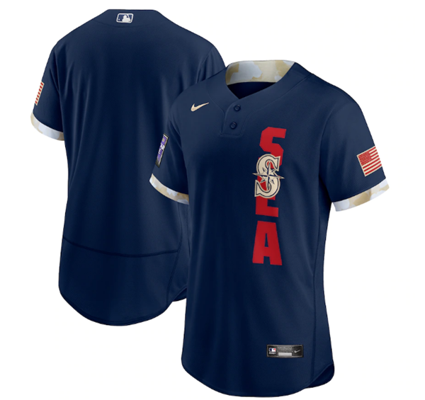 Seattle Mariners Team 2021 Navy All-Star Flex Base Stitched Jersey Seattle Mariners Team 2021 Navy All-Star Flex Base Stitched Jersey