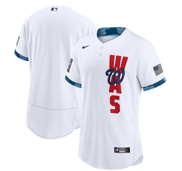 Washington Nationals Team 2021 White All-Star Flex Base Stitched Jersey Washington Nationals Team 2021 White All-Star Flex Base Stitched Jersey