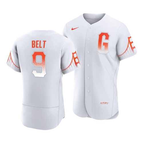 San Francisco Giants #9 Brandon Belt White 2021 City Connect Flex Base Jersey San Francisco Giants #9 Brandon Belt White 2021 City Connect Flex Base Jersey