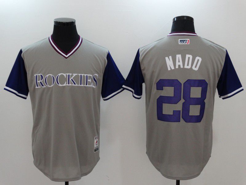 Colorado Rockies 28 Nado Gray Game Legend Edition Jersey Colorado Rockies 28 Nado Gray Game Legend Edition Jersey