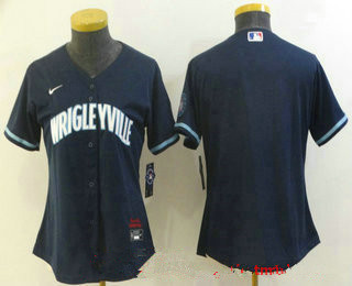 women's chicago cubs Team navy blue 2021 city connect stitched mlb cool base jersey women's chicago cubs Team navy blue 2021 city connect stitched mlb cool base jersey