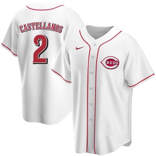 Cincinnati Reds #2 Nick Castellanos White 2021 Replica Home Jersey