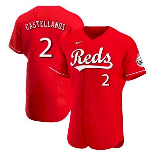 Cincinnati Reds #2 Nick Castellanos Scarlet 2021 Alternate Jersey