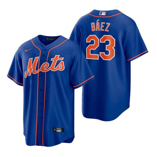 New York Mets #23 Javier Baez Royal Replica Alternate Jersey New York Mets #23 Javier Baez Royal Replica Alternate Jersey