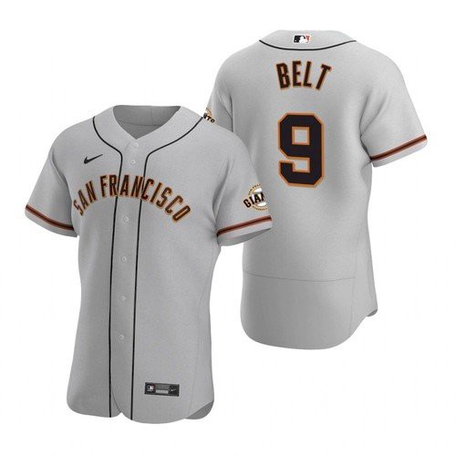 San Francisco Giants #9 Brandon Belt Gray Road Jersey