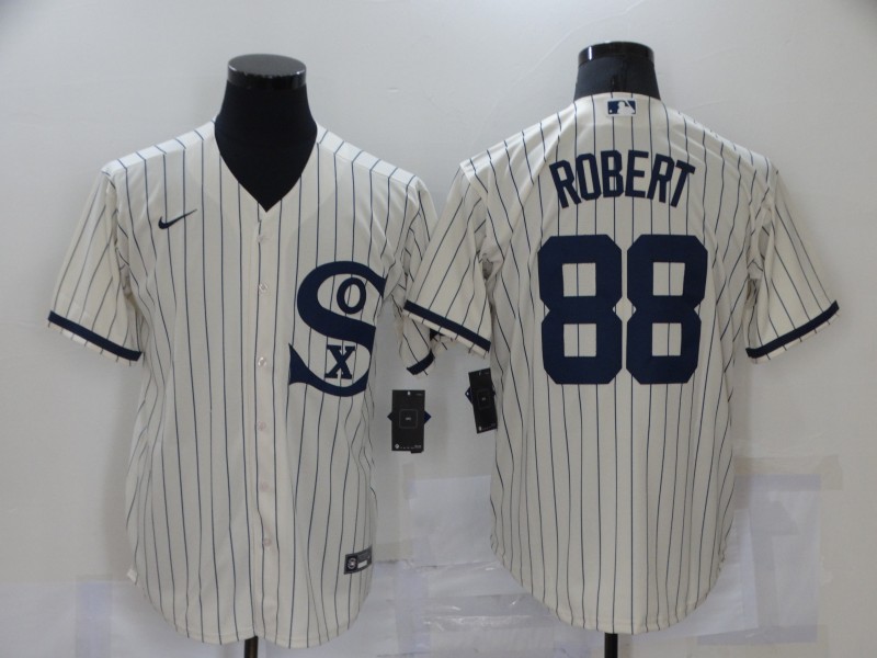 Chicago White Sox #88 Luis Robert 2021 Cream Navy Field of Dreams Name Flex Base Stitched Jersey