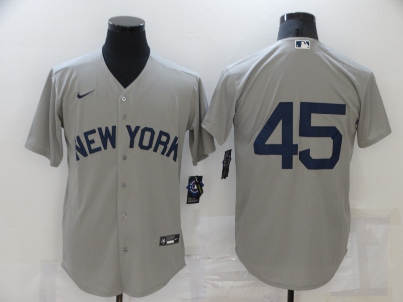 New York Yankees #45 Gerrit Cole 2021 Gray Field of Dreams Cool Base Stitched Baseball Jersey New York Yankees #45 Gerrit Cole 2021 Gray Field of Dreams Cool Base Stitched Baseball Jersey