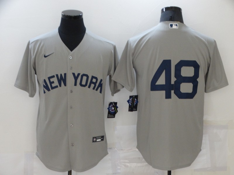 New York Yankees #48 Anthony Rizzo 2021 Gray Field of Dreams Cool Base Stitched Baseball Jersey