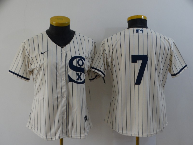 Women's Chicago White Sox #7 Tim Anderson 2021 Cream Field of Dreams Cool Base Stitched Jersey