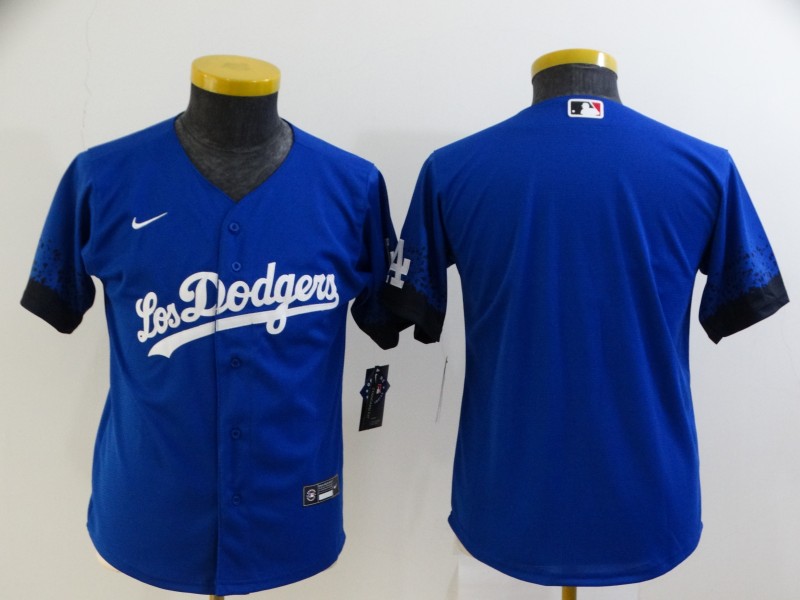 Youth Los Angeles Dodgers Team Blue 2021 City Connect Cool Base Stitched Jersey Youth Los Angeles Dodgers Team Blue 2021 City Connect Cool Base Stitched Jersey