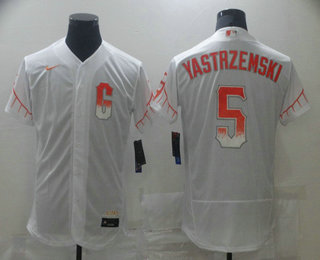 San Francisco Giants #5 Mike Yastrzemski White 2021 City Connect Stitched Flex Base Jersey