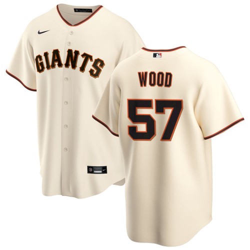 San Francisco Giants #57 Alex Wood Cream Home Jersey