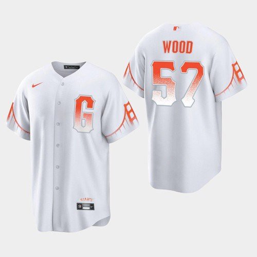 San Francisco Giants #57 Alex Wood White 2021 City Connect Jersey