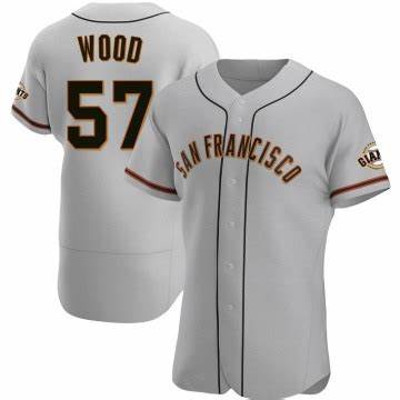 San Francisco Giants #57 Alex Wood Gray Flex Base Jersey