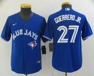 Youth Toronto Blue Jays #27 Vladimir Guerrero Jr Blue Stitched Cool Base Jersey