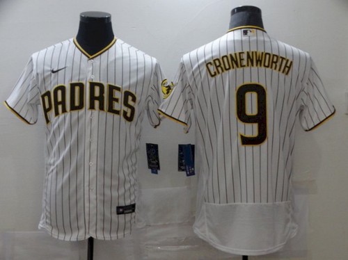 San Diego Padres 9 Cronenworth White stripe Elite 2021 Jersey