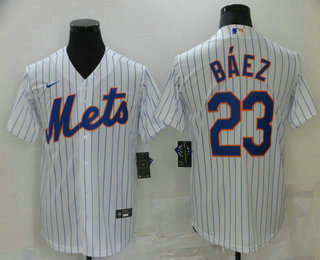 New York Mets #23 Javier Baez White Stitched Cool Base Jersey