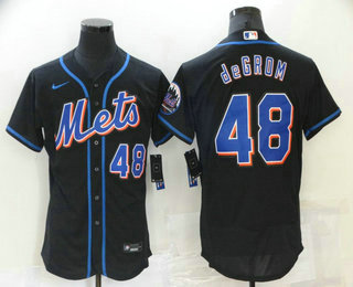 New York Mets #23 Javier Baez Black Stitched Flex Base Jersey