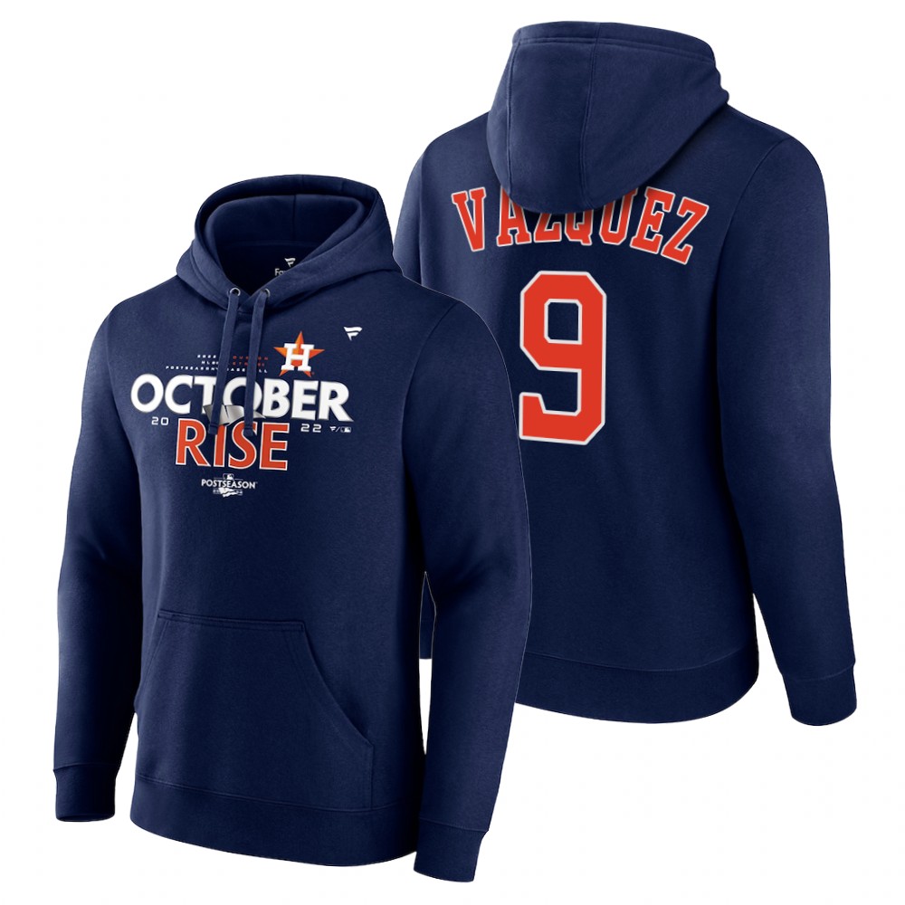 Houston Astros Christian Vazquez Navy 2022 AL West Division Champions Hoodie Houston Astros Christian Vazquez Navy 2022 AL West Division Champions Hoodie