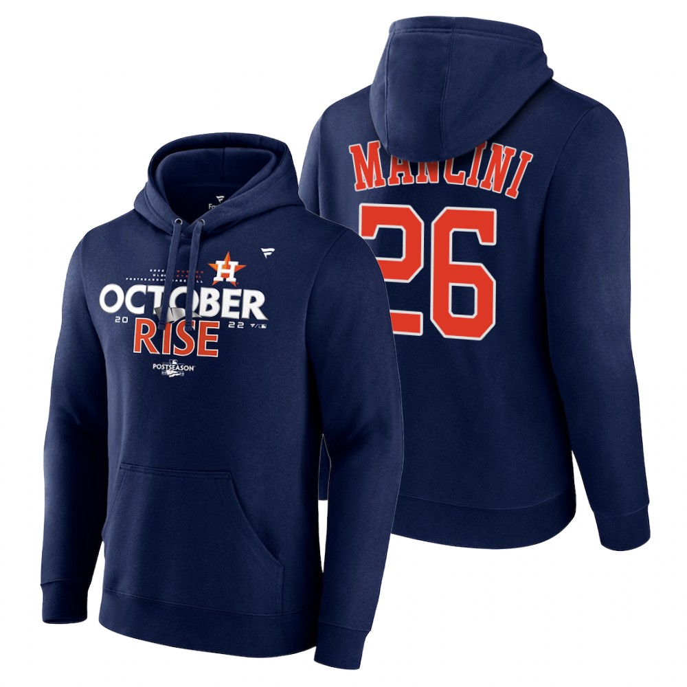 Houston Astros Trey Mancini Navy 2022 AL West Division Champions Hoodie Houston Astros Trey Mancini Navy 2022 AL West Division Champions Hoodie