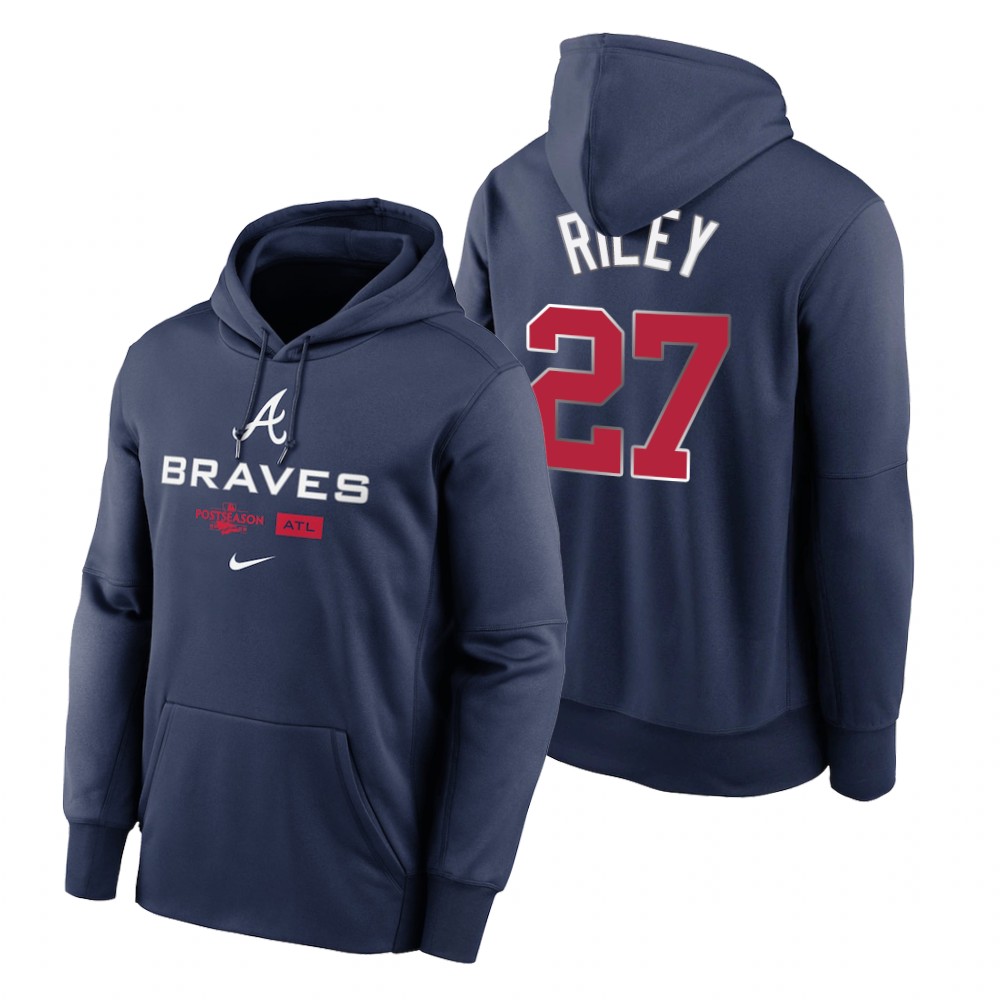 Atlanta Braves Austin Riley Navy 2022 Postseason Hoodie