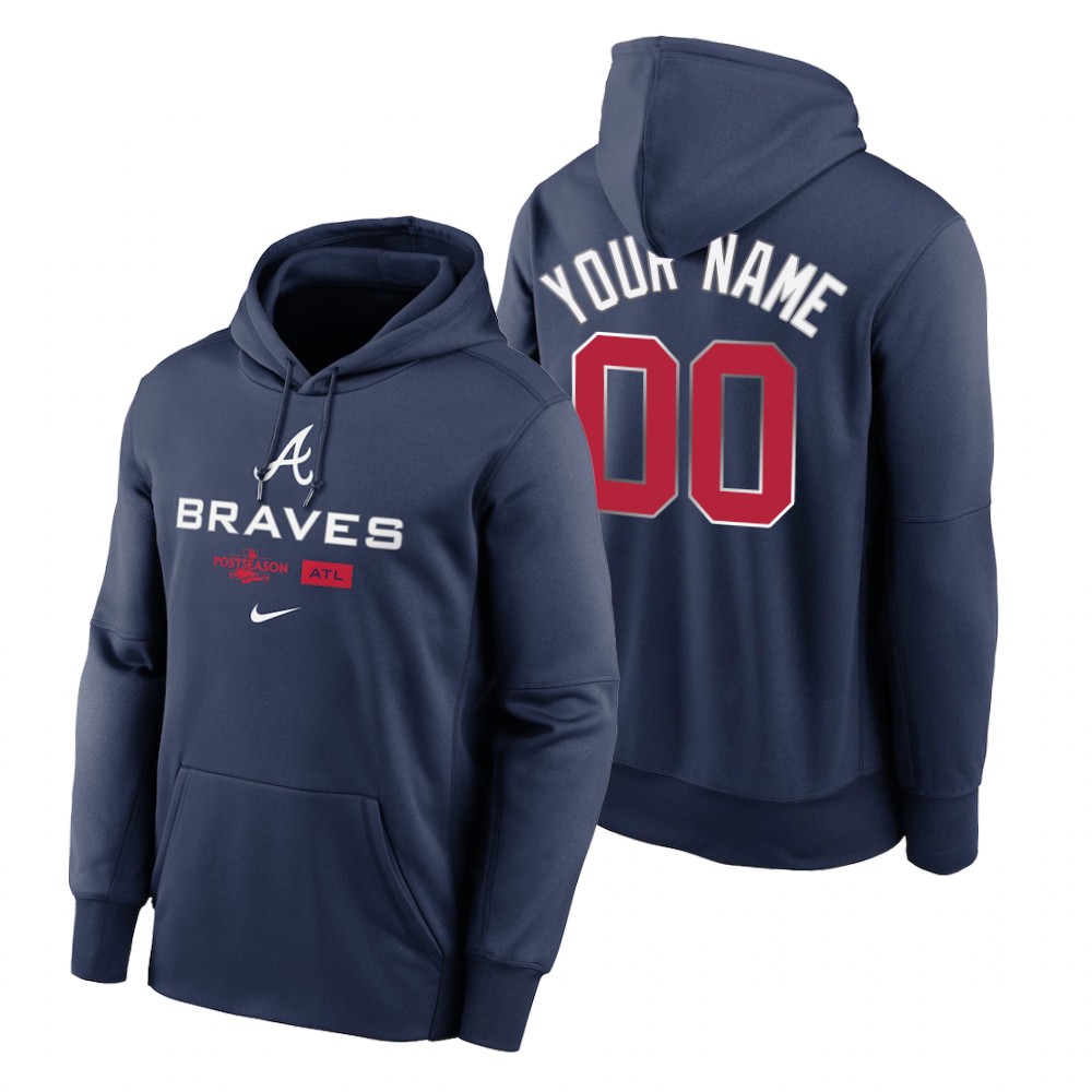 Atlanta Braves Custom Navy 2022 Postseason Hoodie