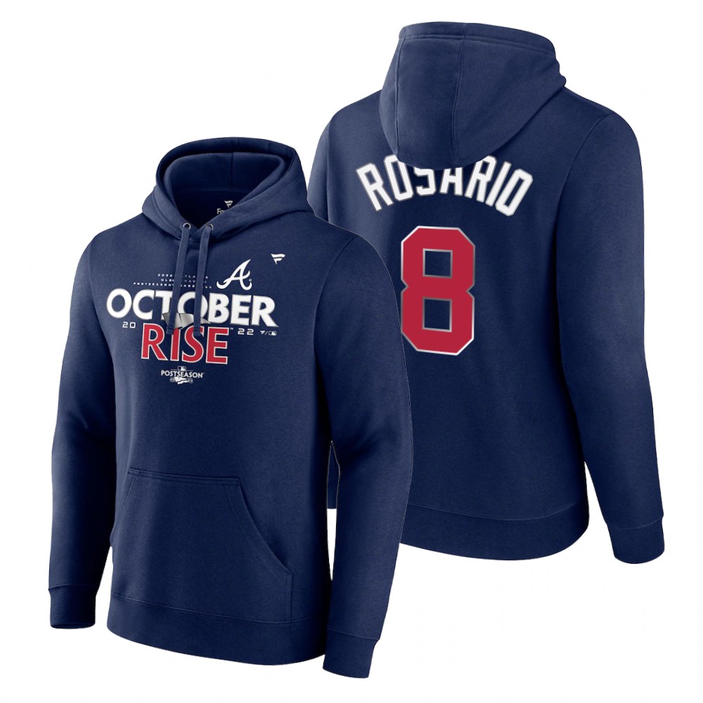 Atlanta Braves Eddie Rosario Navy 2022 Postseason Locker Room Hoodie
