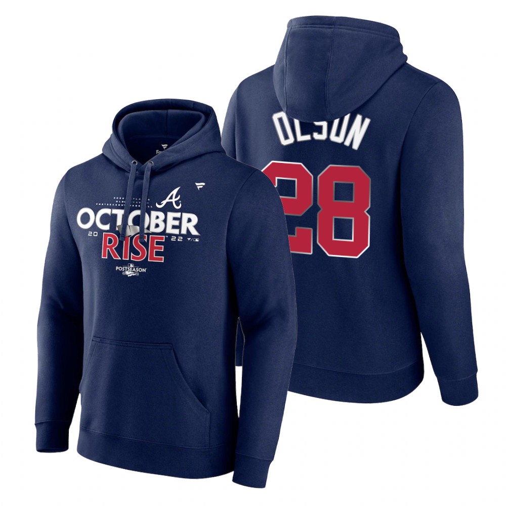 Atlanta Braves Matt Olson Navy 2022 Postseason Locker Room Hoodie