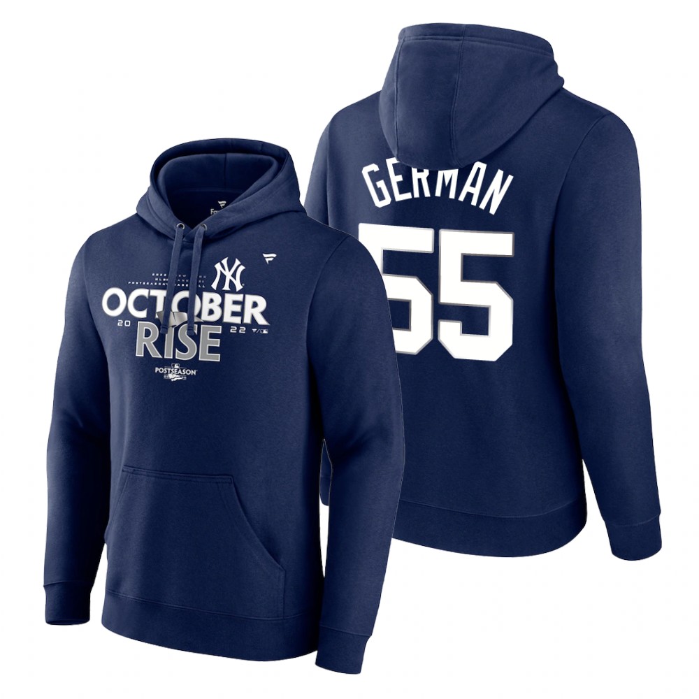 New York Yankees Domingo German Navy 2022 Postseason Locker Room Hoodie