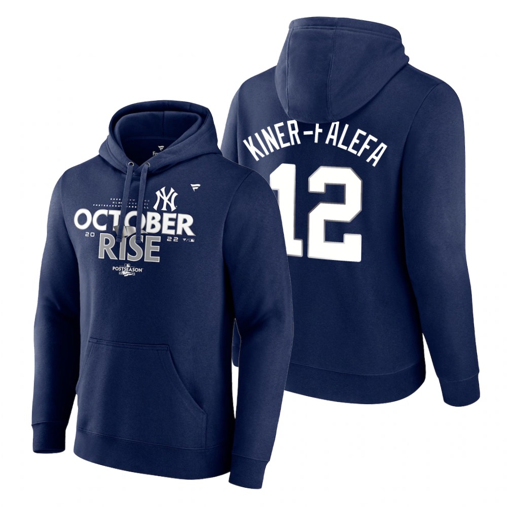New York Yankees Isiah Kiner-Falefa Navy 2022 Postseason Locker Room Hoodie