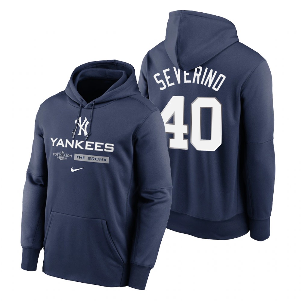 New York Yankees Luis Severino Navy 2022 Postseason Dugout Hoodie