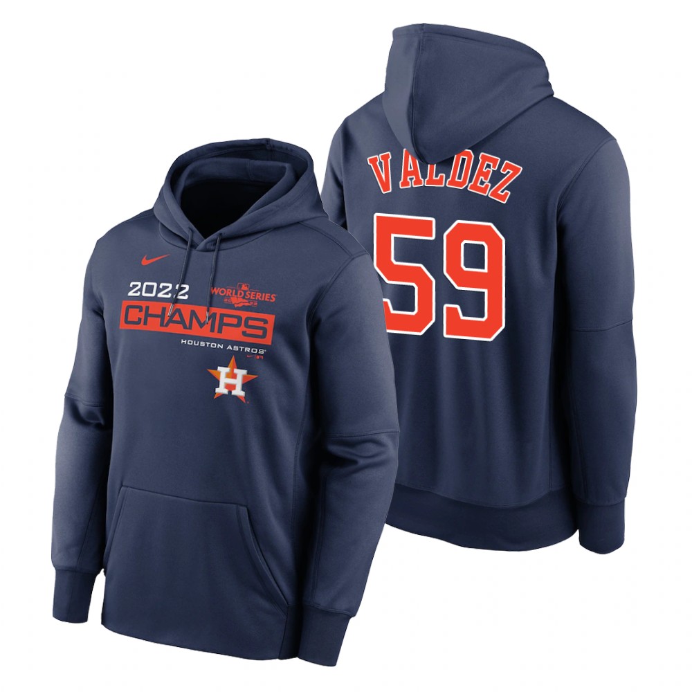 Houston Astros Framber Valdez Navy 2022 World Series Champions Celebration Hoodie