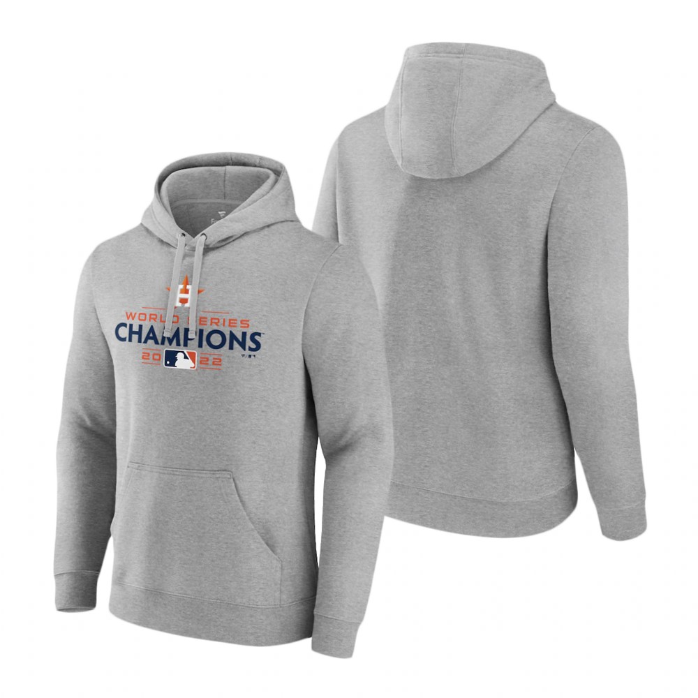 Houston Astros Heather Gray 2022 World Series Champions Logo Hoodie Houston Astros Heather Gray 2022 World Series Champions Logo Hoodie