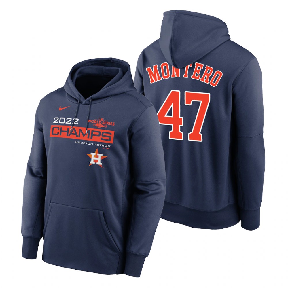 Houston Astros Rafael Montero Navy 2022 World Series Champions Celebration Hoodie