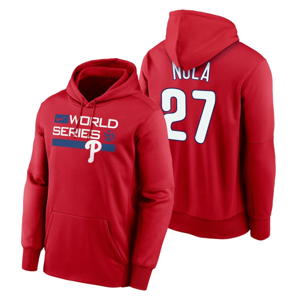 Philadelphia Phillies Aaron Nola Red 2022 World Series Dugout Hoodie